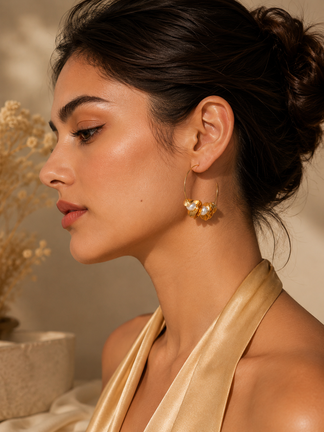 Celeste Orbit Pearl Hoops