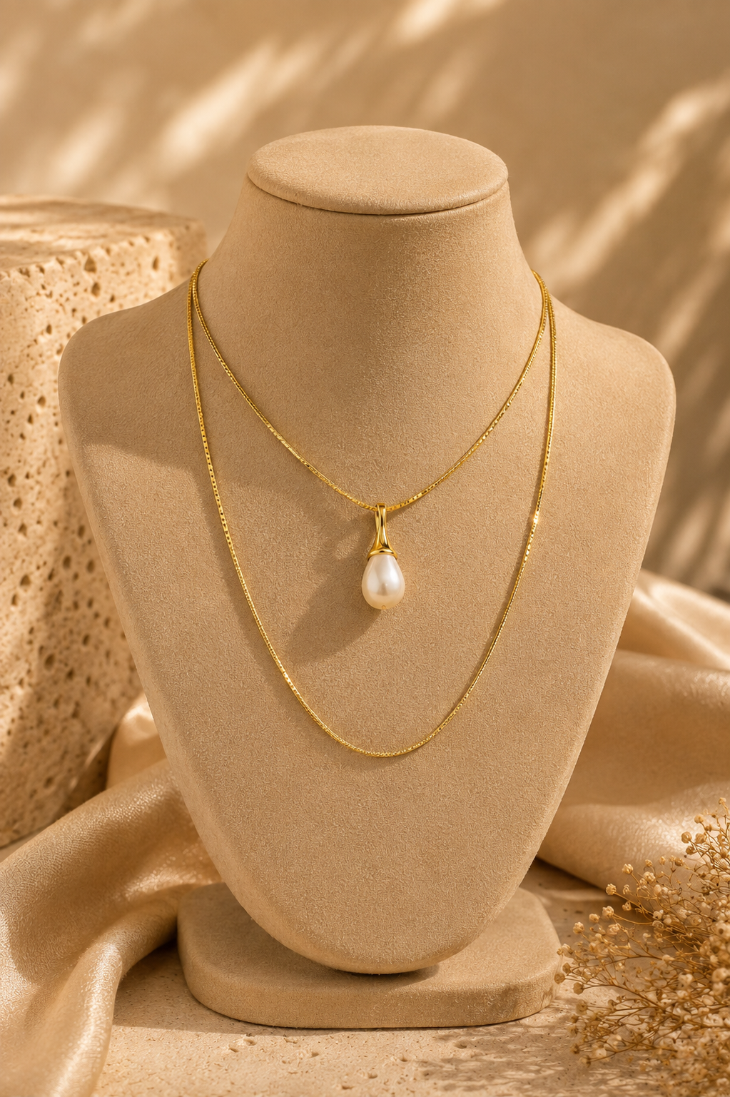 Mermaid's Tear Dual Gold Chain