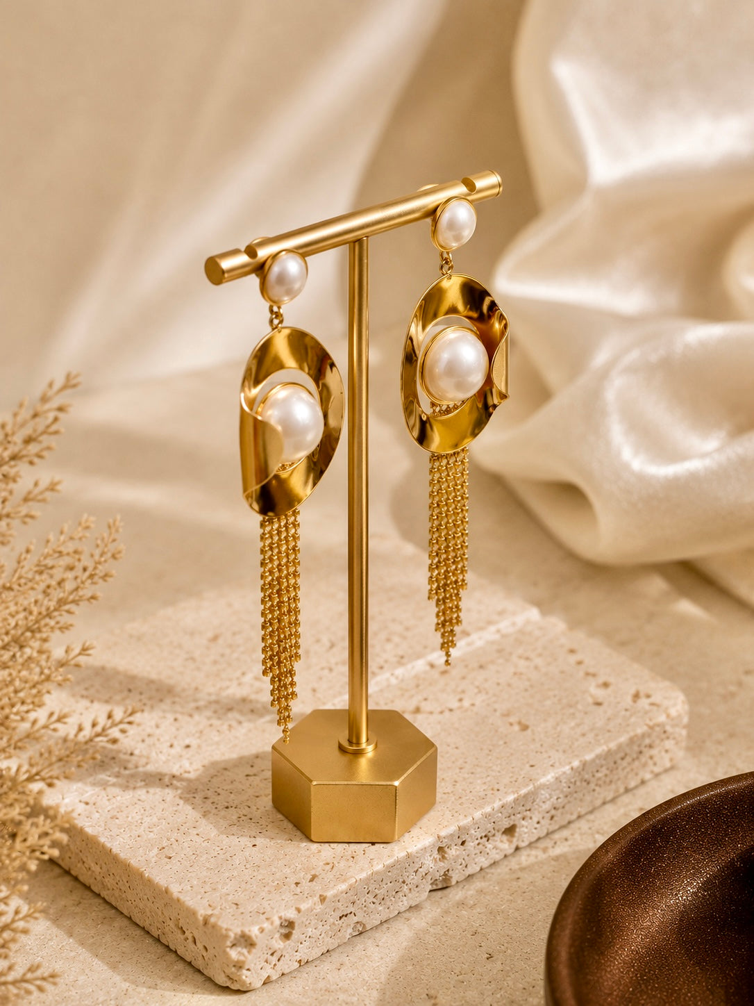 Nova Pearl Tassel Earrings
