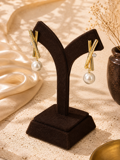Gilded Interlace Pearl Drops