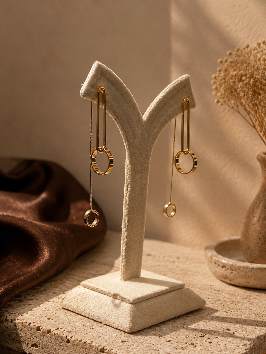 Linear Halo Earrings