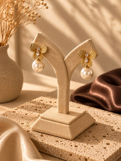Butterfly Round Pearl Drops