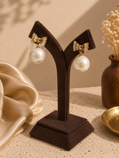 Celeste Pearl Bow Drop
