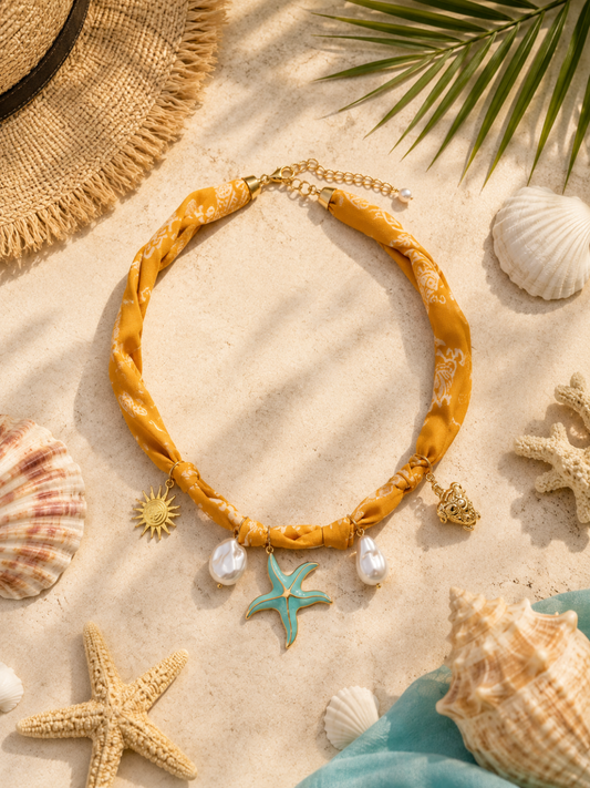 Maldives Starfish Satin Necklace