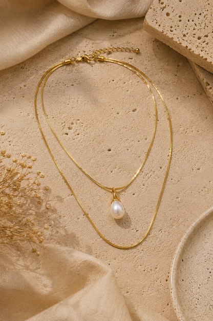 Mermaid's Tear Dual Gold Chain