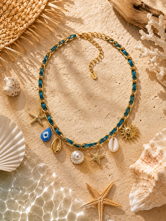 Mykonos Azure Link Necklace