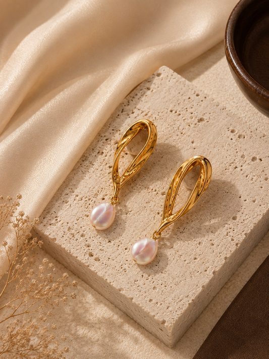 Elara Pearl Drop Earrings