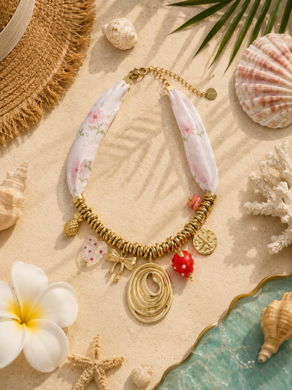 Marbella Fluer Satin Necklace