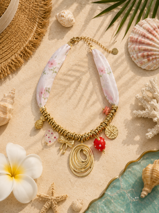 Marbella Fluer Satin Necklace