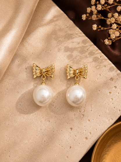 Celeste Pearl Bow Drop
