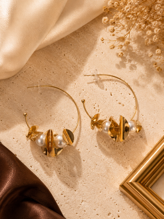 Celeste Orbit Pearl Hoops