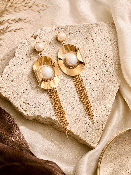 Nova Pearl Tassel Earrings