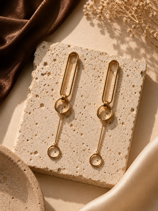 Linear Halo Earrings