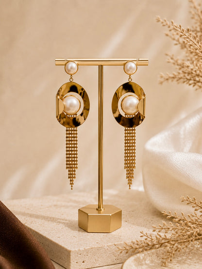 Nova Pearl Tassel Earrings