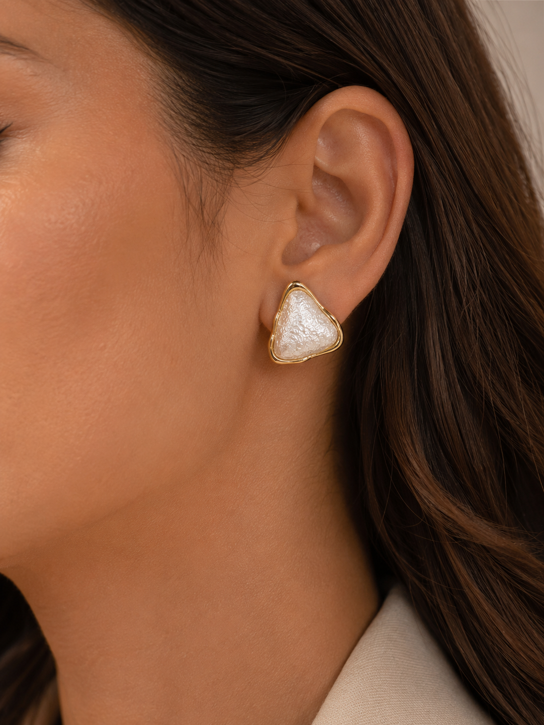 Abstract Ivory Eclipse Studs