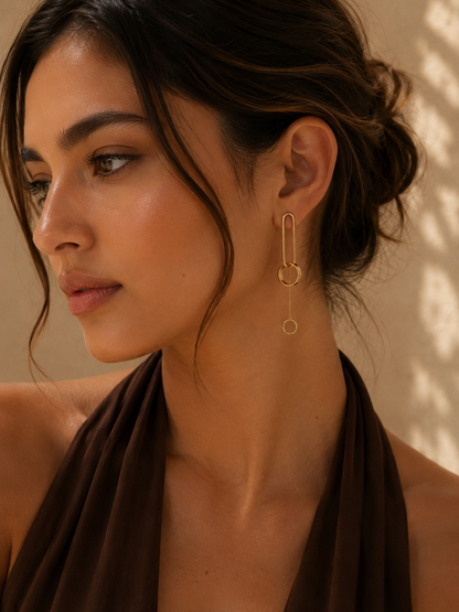 Linear Halo Earrings