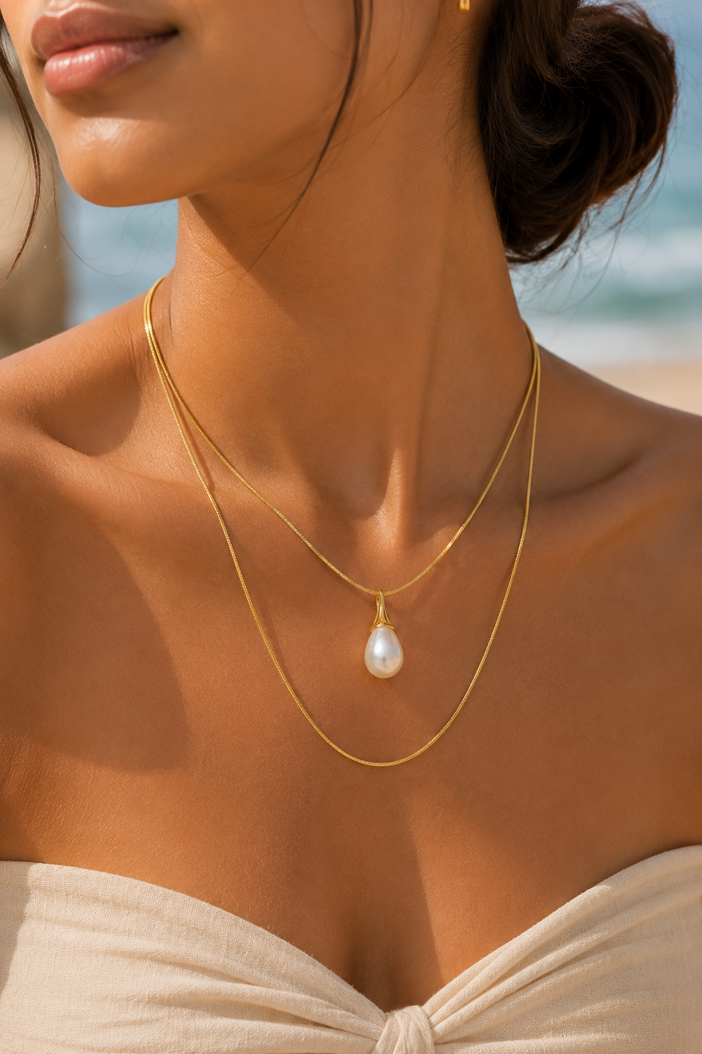 Mermaid's Tear Dual Gold Chain
