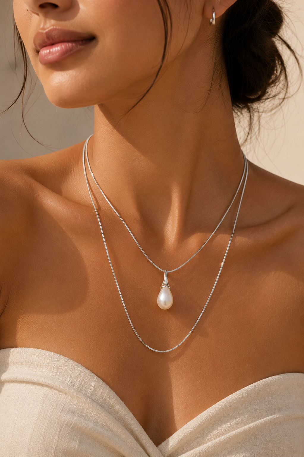 Mermaid's Tear Dual Silver Chain