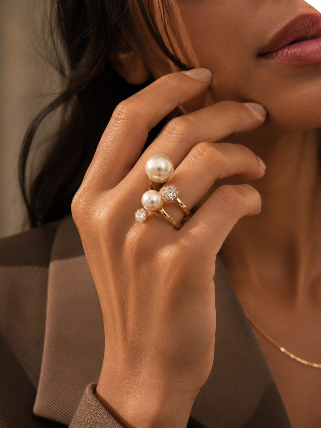 Aurora Pearl Stone Ring