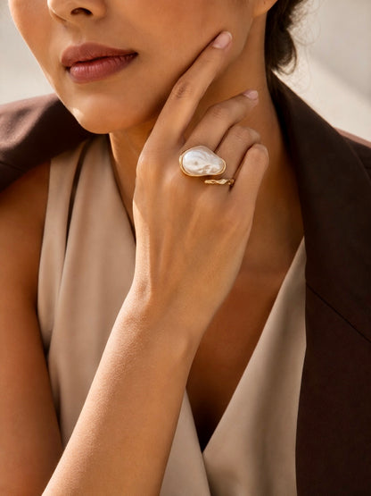Molten Pearl Ring