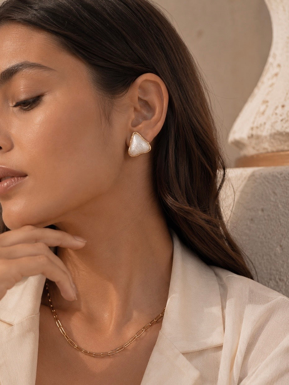 Abstract Ivory Eclipse Studs