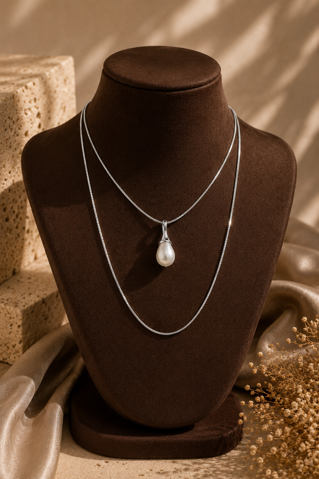 Mermaid's Tear Dual Silver Chain